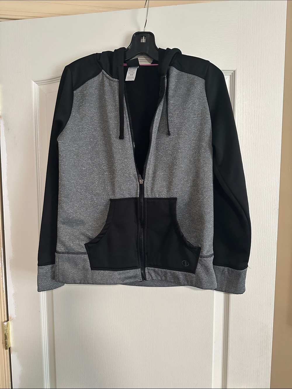 EUC And1 Gray and Black Full-Zip Hooded Jacket with front pocket